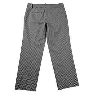 Loft size 8 gingham black white business career casual pants EUC straight leg
